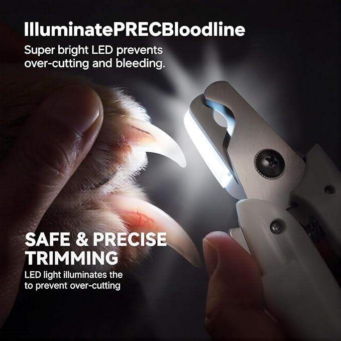 Professional Dog & Cat Nail Clippers with LED Light & Safety Guard
