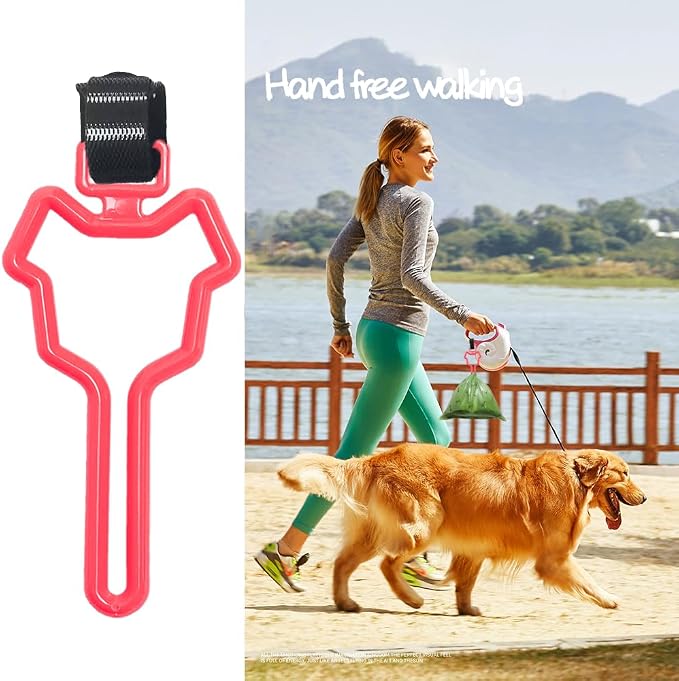 Dog Poop Bag Holder, Waste Bag Holder, Dog Poop Bag Carrier, Hand Free Holder (10 pack, Red)