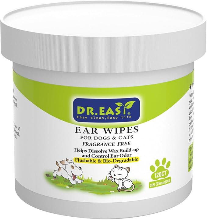 Dr.Easy Pet Ear Wipes, 120ct