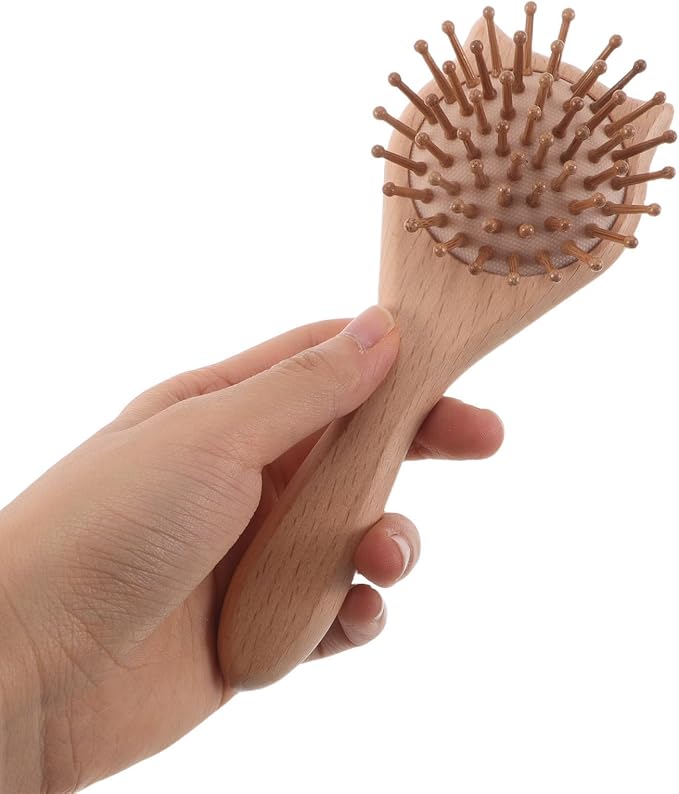 BELLIFFY 3pcs Brush and Comb Set for Gentle Care and Calming Massage Includes Wool Cat Head Brush Cat Airbag Detangle Comb for Bathing and Hair Cleaning