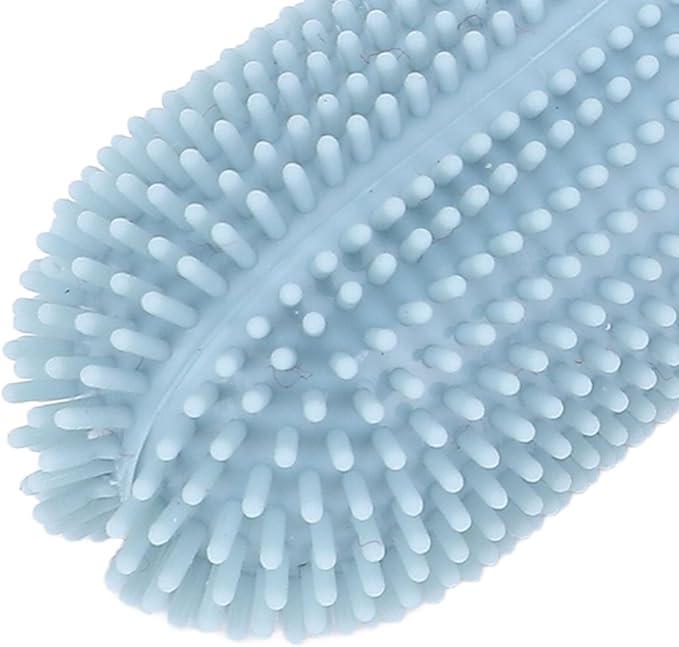 Haofy 4 Pack Dog Toothbrush, 360°Cleaning Finger Brush for Dogs Teeth, Food Grade Silicone Pet Toothbrush Fits Most Fingers, Puppy Toothbrush for Dog Training Period (Blue)