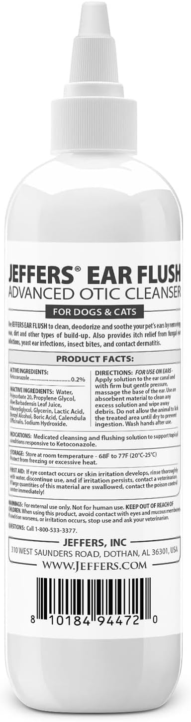 Jeffers Ear Flush with Ketoconazole, Aloe Vera & Calendula, 8 oz