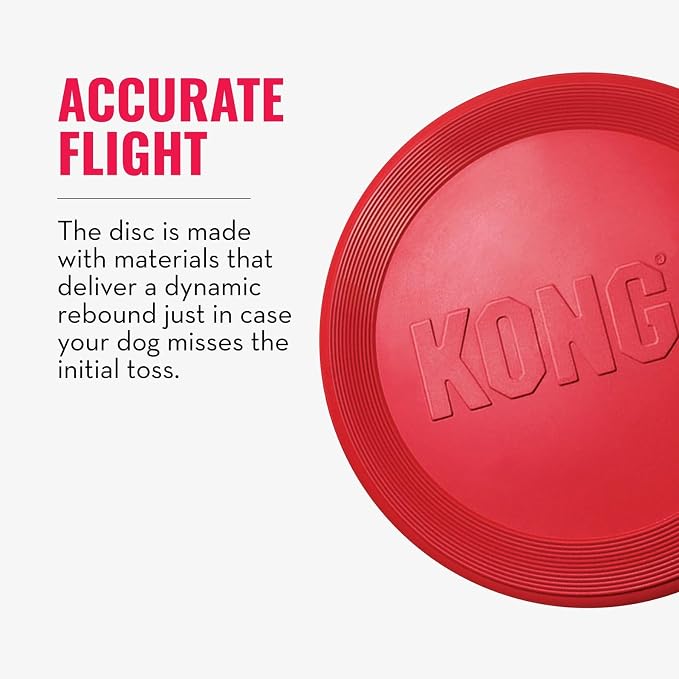 KONG Flyer, Natural Rubber Flying Disc Fetch Toy, for Medium/Large Dogs | Durable KONG Natural Rubber Flying Disc for Fetch, a Safer Disc for Healthy Outdoor Activity & Active Play