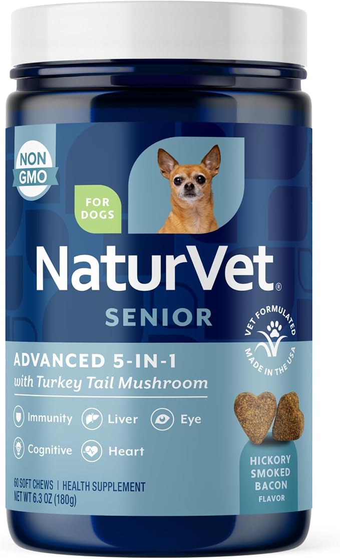 NaturVet Senior Advanced 5-in-1 Support Dog Supplement - 60 Ct