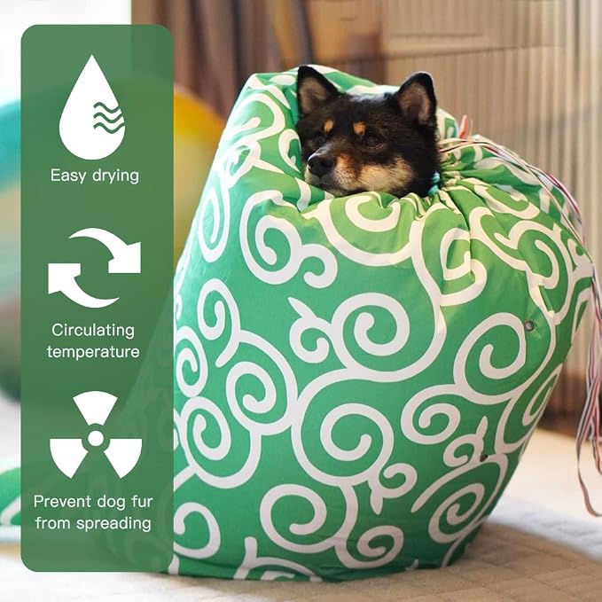 WAYUTO Flexible Pet Drying Bag with Drawstring Dog Hair Drying Bag Puppy Hair Dryer Box Dog Dryer Bag for Home, Bathroom and Pet Shop Use S