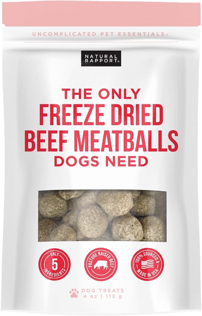 Natural Rapport Freeze-Dried Beef Meatballs, Beef & Liver, 4 oz