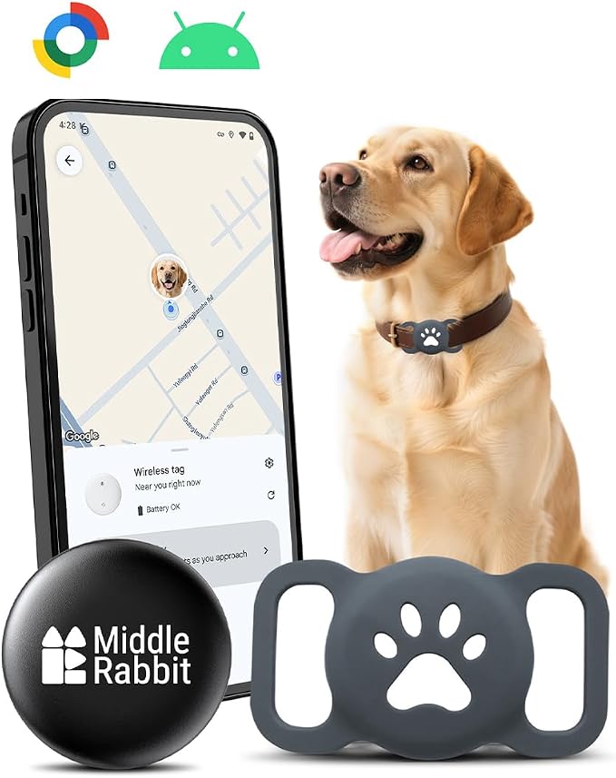 Tracker for Android, with Silicone Holder, Works with Google Find Hub, No Monthly Fee