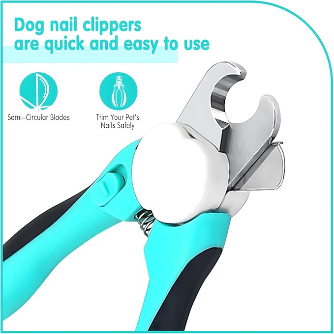 VIWIK 2-in-1 Dog Nail Trimmers with LED Light, Blue