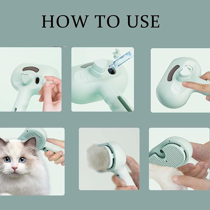 Dog Brush for Shedding，2025 New Model 3-in-1 Pet Hair Removal Comb, Green