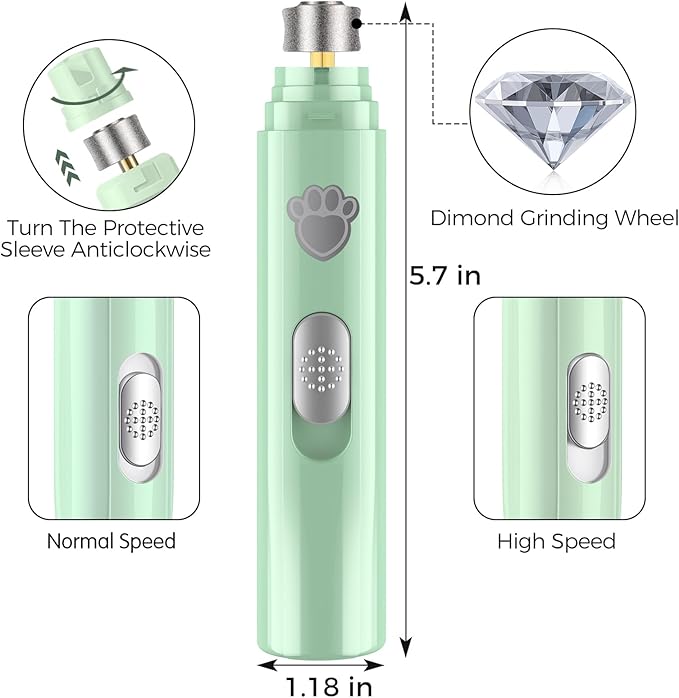 VIWIK 2-Speed Dog Nail Grinder, Upgrade Professional