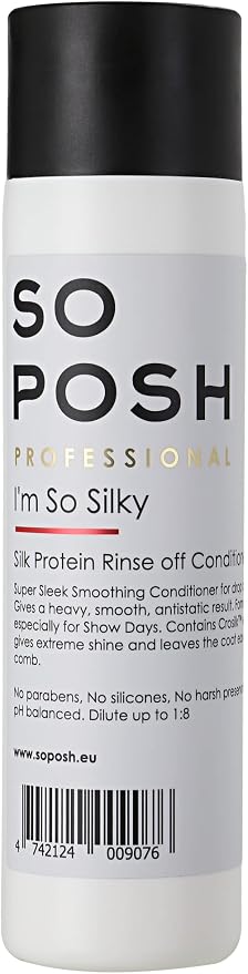 So Posh I’m So Silky Rinse-Off Dog Conditioner - with Silk Protein, Perfect for Drop-Coats Like Maltese & Shih Tzu, Smooth & Anti-Static Result, Silicone & Paraben Free Free, 1:10 Concentrate 8.4 Oz