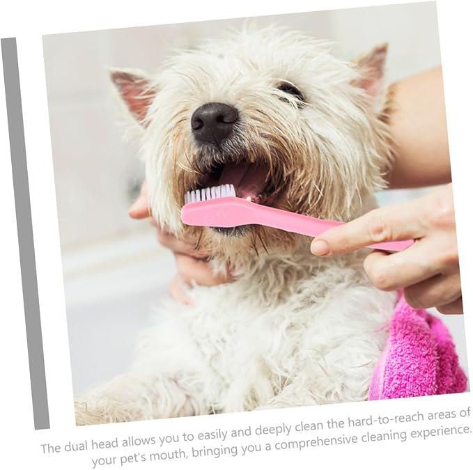 POPETPOP 12pcs Dual- Dog Toothbrush for Pet Oral Care Soft Bristles for Comfortable Teeth Cleaning Suitable for Dogs and Puppies Multi-Color Options