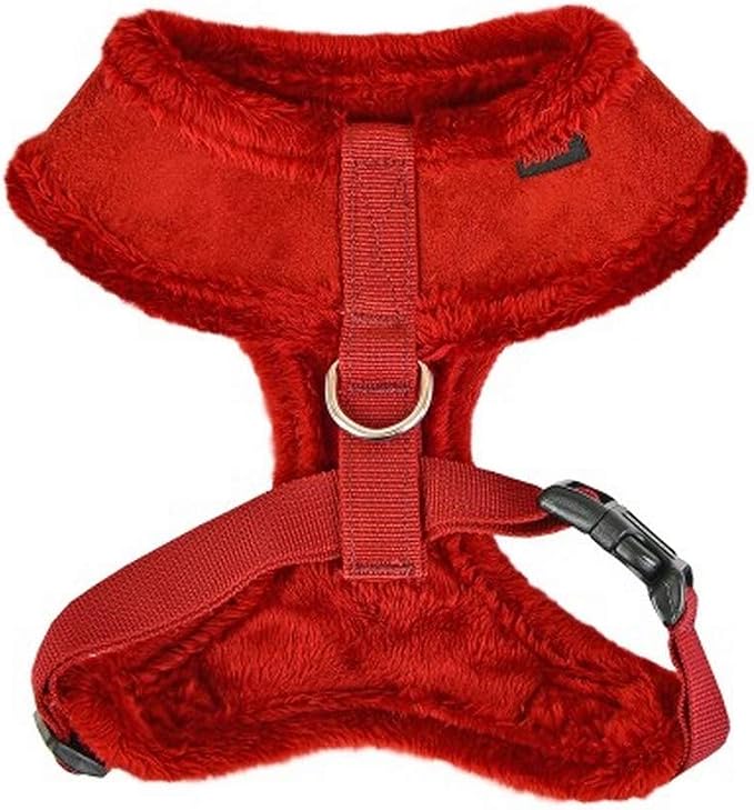 Puppia Terry Dog Harness Over-The-Head Winter Suede Warm No Choke No Pull Training Walking for Small and Medium Dog, Brown, Medium
