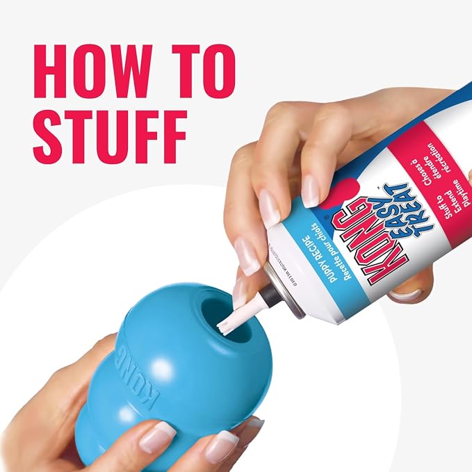 KONG Puppy, Natural Rubber Teething Chew Toy, for Medium Puppies, Blue | Gentle Natural Teething Rubber Toy, Stuffable for Treats & Built for Chewing & Fetch with Growing Puppies
