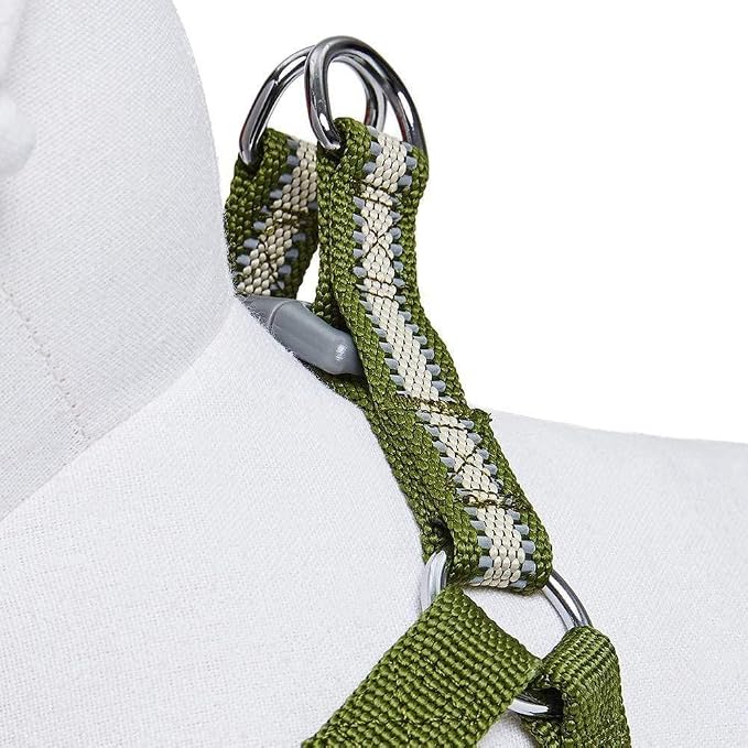 Blueberry Pet Essentials Step-in Reflective Back to Basics Dog Harness, Dark Olive, Chest Girth 16.5" - 21.5", Small, Adjustable Harnesses for Dogs