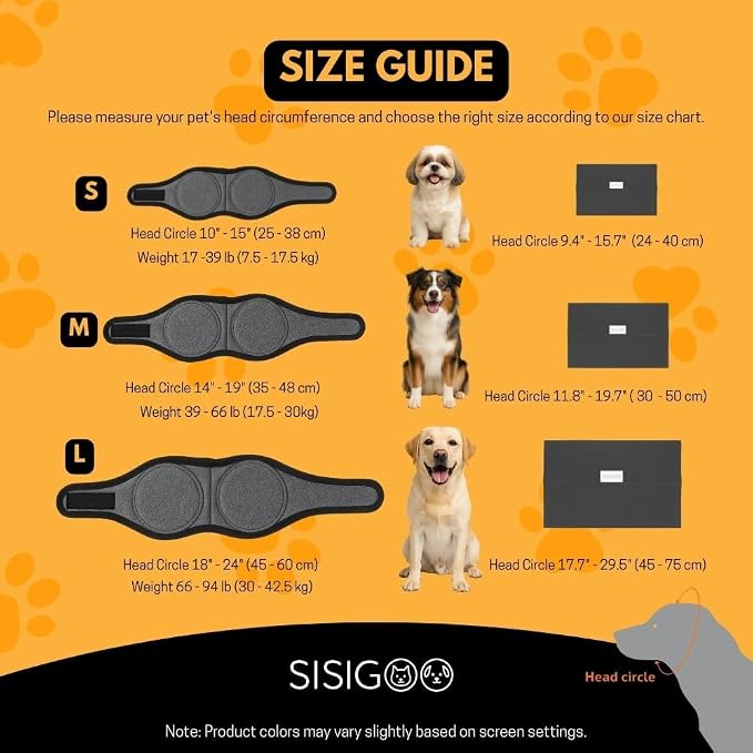 2-Pack No Flap Ear Wraps for Dogs & Dog Ear Muffs – No Shake Ear Wrap + Noise Protection Earmuffs for Bath, Grooming & Drying – Anxiety Relief & Hematoma (Gray, S)