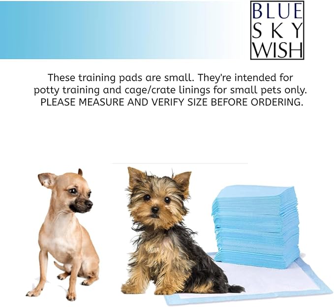 Pet Training Pads, 100 Count Size Small 13" x 18", Absorbent Disposable Pee Pads for Small Pets, Puppies, Kittens, Gerbils, Hamsters, Rabbits, Hedgehogs, Birds. (Small 13 x 18 inch Pads)