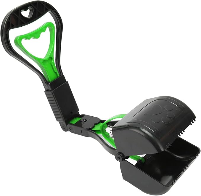 Pet Pooper Scooper, Multipurpose Long Handle High Strength Durable Folding Portable Dog Poop Scooper, Waste Pick Up Shovel Portable Pet Poop Picker for Medium Small Dogs for Outdoor(Green)