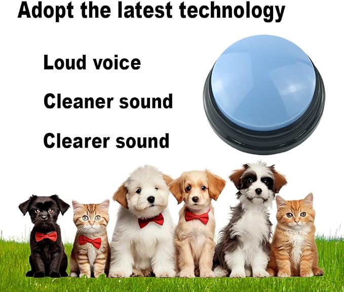 Dog Buttons for Communication, 4 Pcs, with Stickers