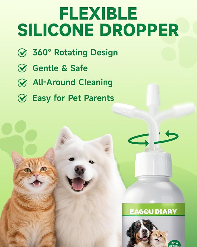 Eagou Diary Dog Ear Cleaner Solution with Aloe, Lavender, Chamomile