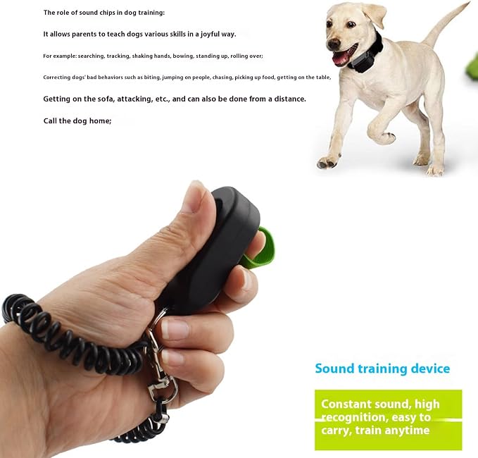 URBEST Pet Training Clicker with Wrist Strap, 4 Pcs, Webbing