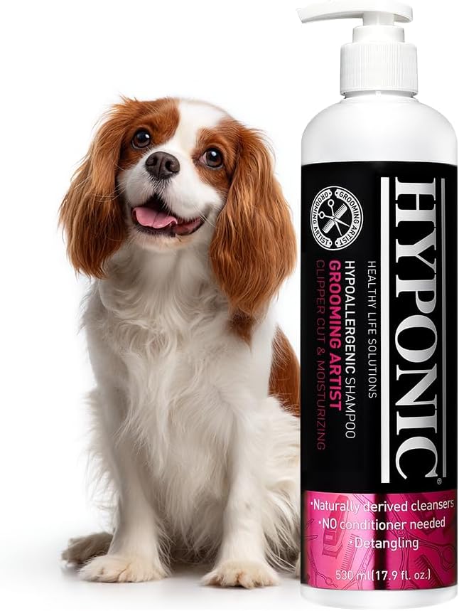 HYPONIC Grooming Artist Shampoo - Hypoallergenic Pet Shampoo for Groomers (Clipper Cut & Moisturizing (17.9 oz))