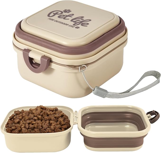 Collapsible Dog Bowls, Travel Double Bowl, Small/60oz