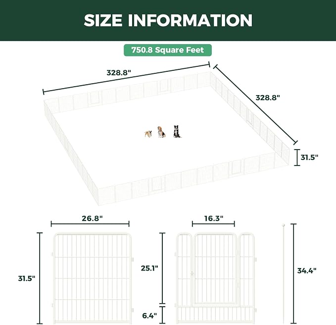 FXW Rollick Unleashed Dog Playpen, 32in, 48 Panels, Small/Medium, White