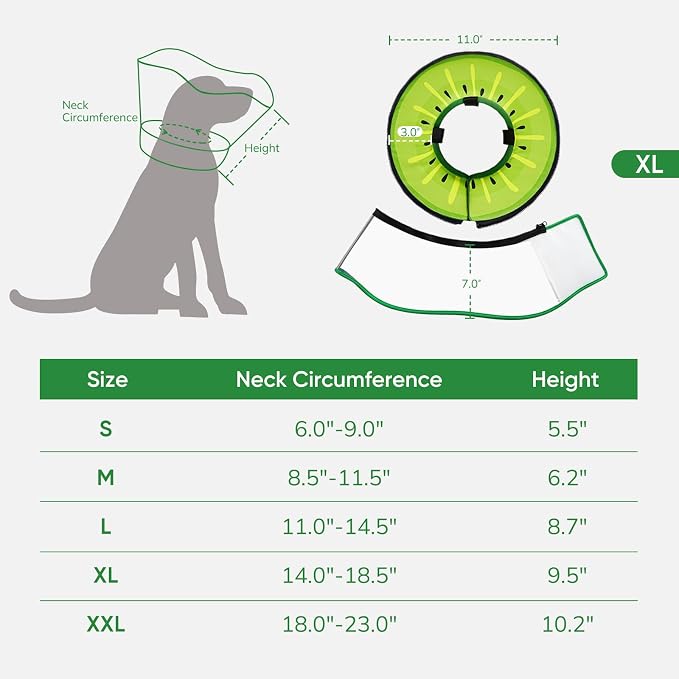 Supet Sponge Dog Cone Collar Stop Licking After Surgery, Dog Donut Collar | Adjustable Dog Recovery Collar Alternative, Detachable Shield, Soft, Comfy Cone, Neck Pillow for Large Dogs
