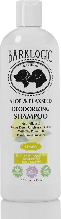 BarkLogic Dog & Puppy Deodorizing Shampoo, 16oz, Lemon, Made in USA