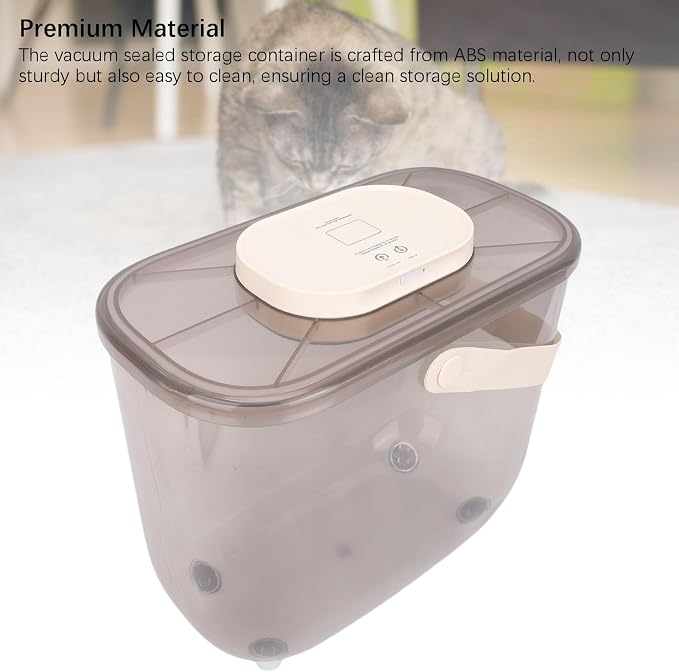 Vacuum Pet Food Storage Container, Airtight Dry Pet Food Bucket with Scoop, Vacuum Sealed Storage Bin for Dog Cat Food Container, Kitchen Pantry Organization