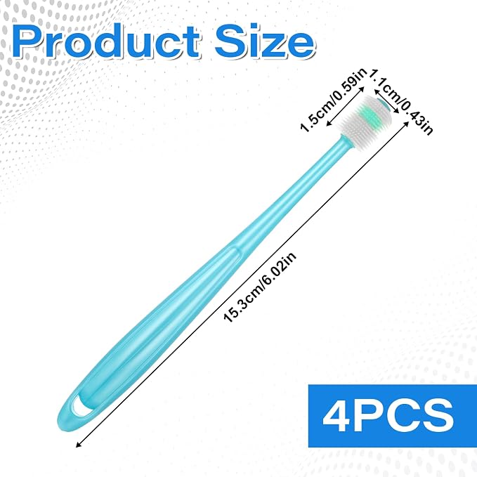EupHHonycs 4 Pcs 360-Degree Small Dog and Cat Soft Toothbrush Pet Toothbrush for Small Dog and Cat Puppy