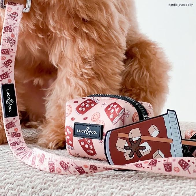 Lucy & Co. - Designer Dog Leash Comfortable Leash Training Product w/Adjustable Chest & Neck Straps - (Large, Tan White Coffee)