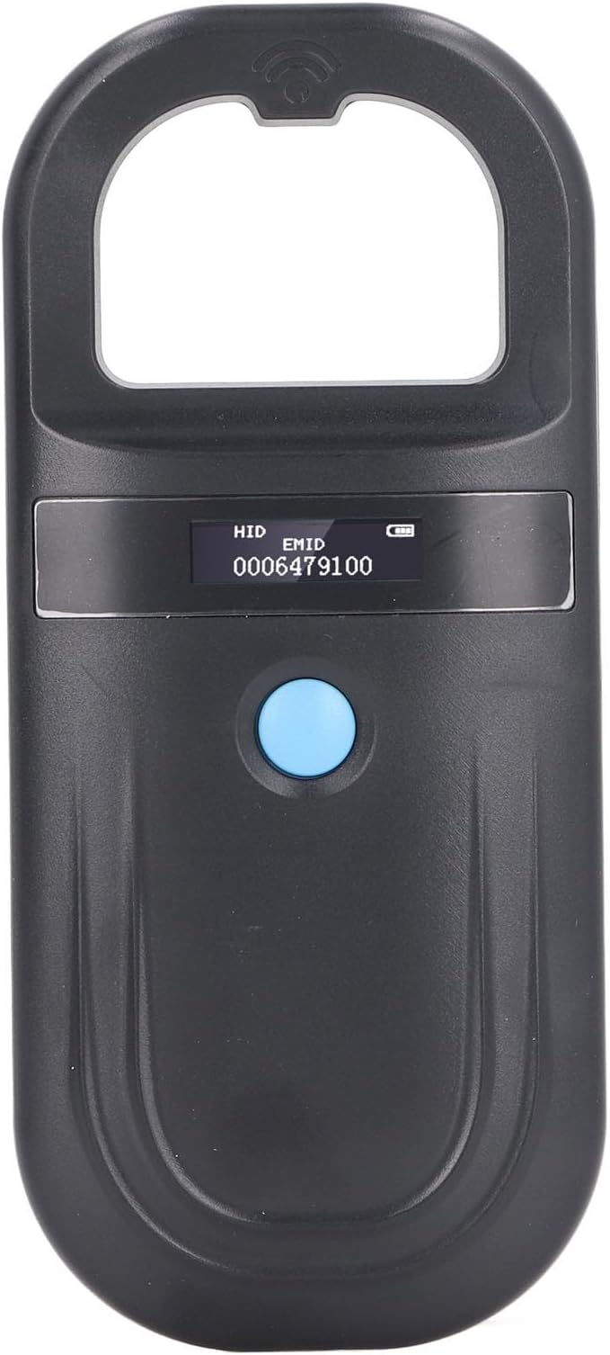 Animal ID Reader, 134.2KHz ISO11784 85 FDX B EMID Handheld Pet Tag Chip Scanner, USB Charging, Built in Buzzer, for Small Animal Management