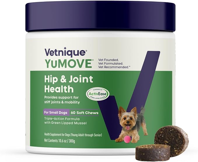 YuMOVE Small Dog Hip & Joint Supplement Soft Chews, Green Lipped Mussel