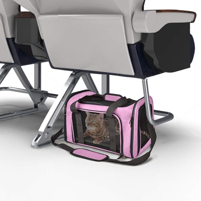 Henkelion Pet Carrier, Small/Medium Up to 15 lbs, TSA Airline Approved, Pink