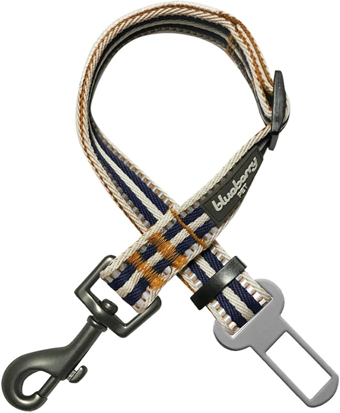 Blueberry Pet Dog Leash Puppy Essentials - 3M Reflective Dog Seat Belt for Car, Adjustable Car Leash Tether for Safe Travel in Cars, Olive and Blue-Gray, 16.5"-25.5", Pet Car Accessory