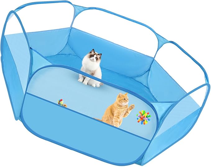 Quick Setup Small Pet Tent with Strong Cloth and Visible Net Suitable for Kittens Puppies and Ferrets Indoor Fun Indoor Outdoor Pet Pen