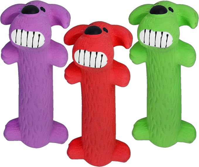 HDP Mini Loofa Latex Dog Toy Color: Mini Loofa Size:Pack of 3