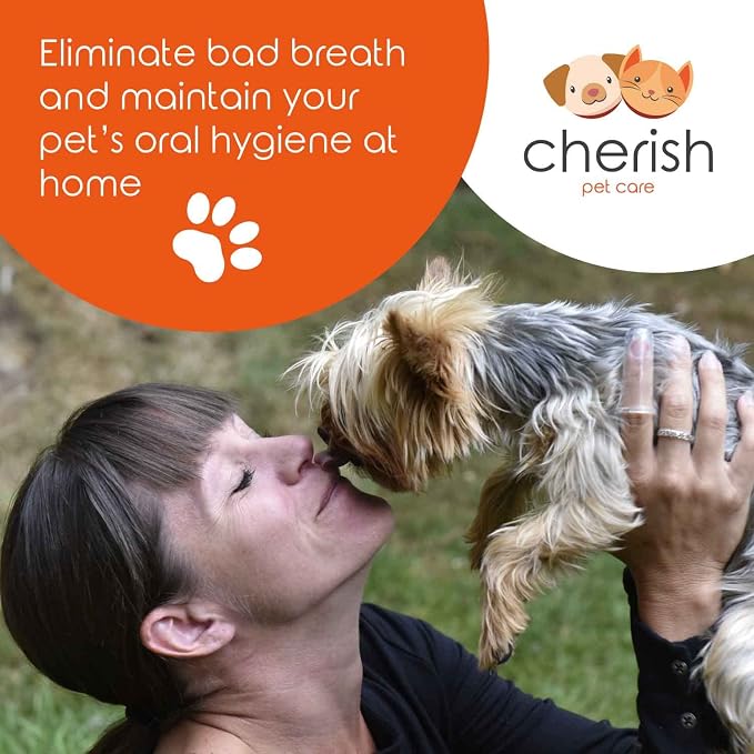 Cherish Pet Care Dog Teeth Cleaning Kit - 3pcs: Finger Toothbrush, Double-Sided Toothbrush, Fresh Breath & Plaque Removal