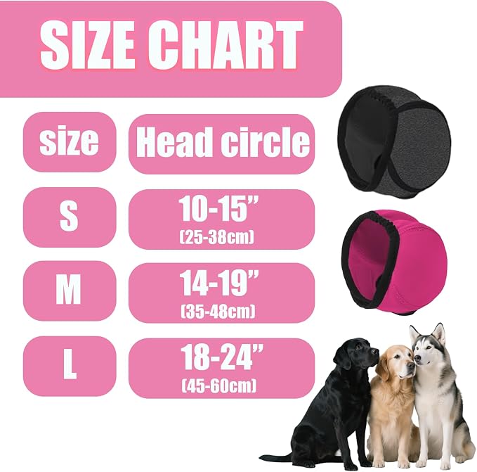 Dog Ear Muffs Noise Protection, Dog Ear Covers for Bath, Dog Quiet Ear Wrap, Waterproof Dog Calming Hoodie for Hematoma, Bathing, Drying, Swim& Noise Anxiety Relief
