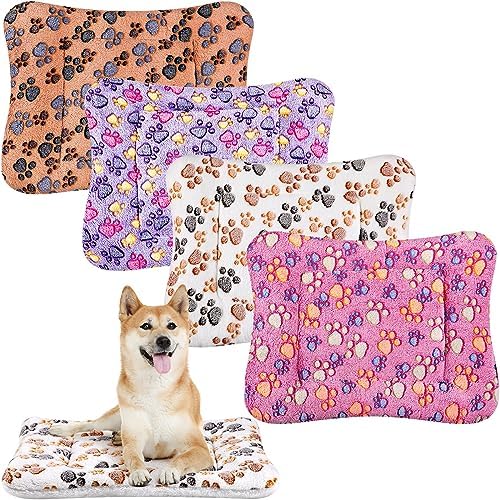 Tuanse 4 Pack Soft Pet Bed Mat Small Dog Crate Fleece