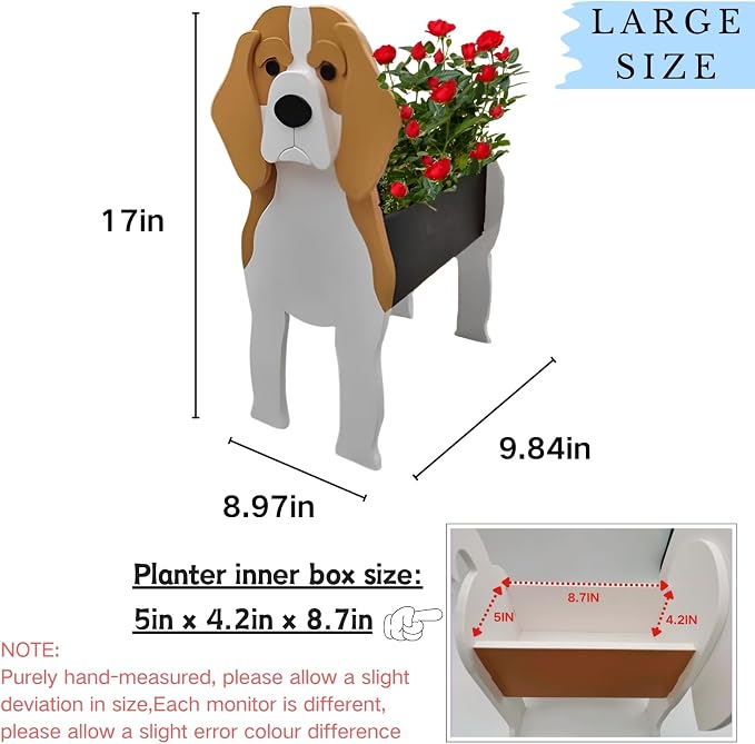 Beagle Dog Planter Pots, Animal Shaped Flower Pot
