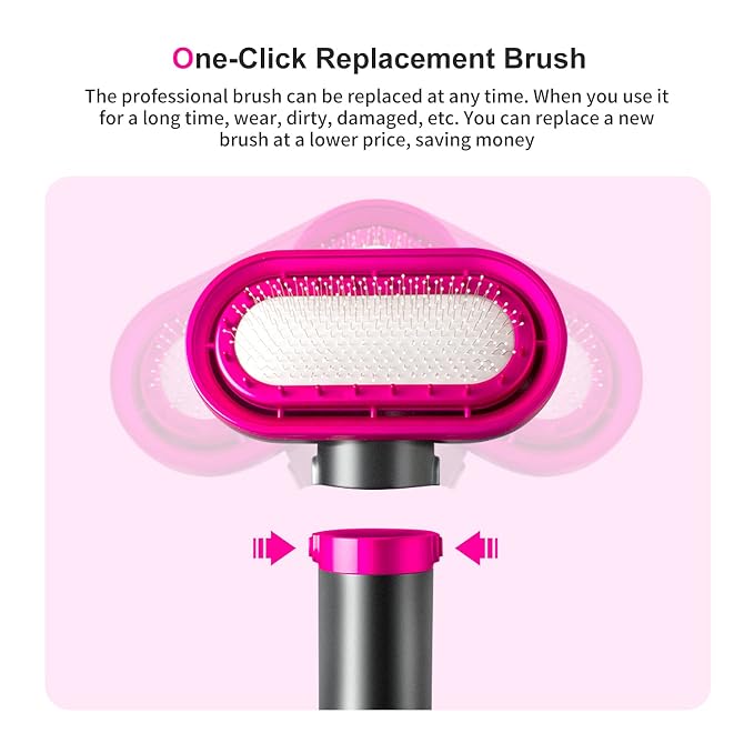 Dog Hair Dryer,2-in-1 Pet Hair Dryer & Brush,300W Pet Grooming Dryer, 360-Degree Circulation Out of The Wind,3-Speed Temperature Adjustment for Small/Medium-Sized Cats and Dogs