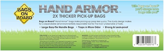 Bags on Board Dog Poop Bags - Extra Thick Waste Pickup Bags with Easy Tie Handles - Easy Dispensing Drawer Pack - 200 Count