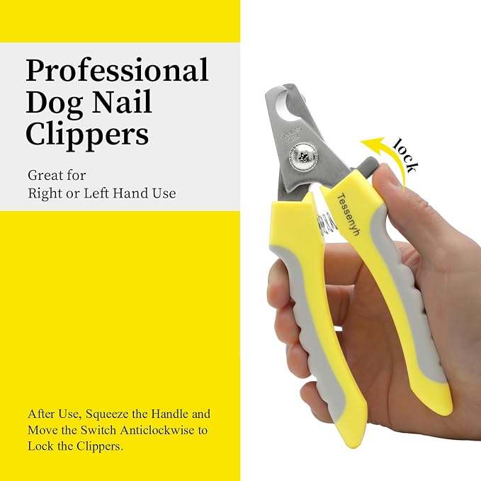 Professional Dog Nail Trimmers, Safety Lock, 6.5in