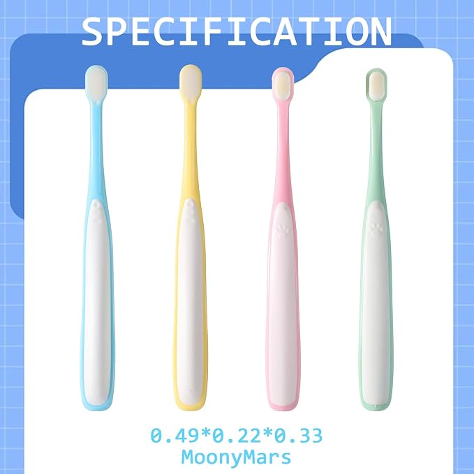 Mini Head Cat Puppy Toothbrush, 4 Pack Ultra Soft Dog Toothbrush Small Breed Gentle Pet Dental Cleaning Kit Cat Puppy Tooth Brushing Kit for Kitten Small Breed Dogs