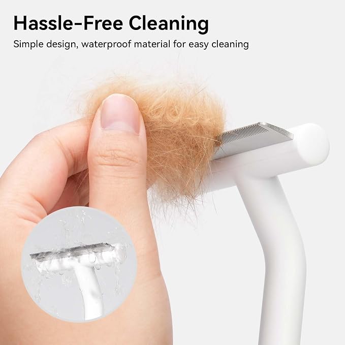 aumuca Pet Deshedding Tools for Short Haired Cats & Dogs, White