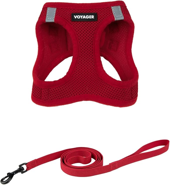 Voyager Step-in Pet Harness - All Weather Mesh, Adjustable Step in Harness for Cats and Dogs by Best Pet Supplies - 307S Red, S