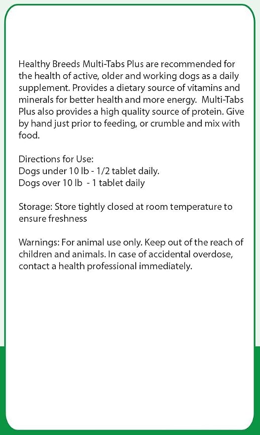 Healthy Breeds Chinook Multi-Tabs Plus Chewable Tablets 180 Count